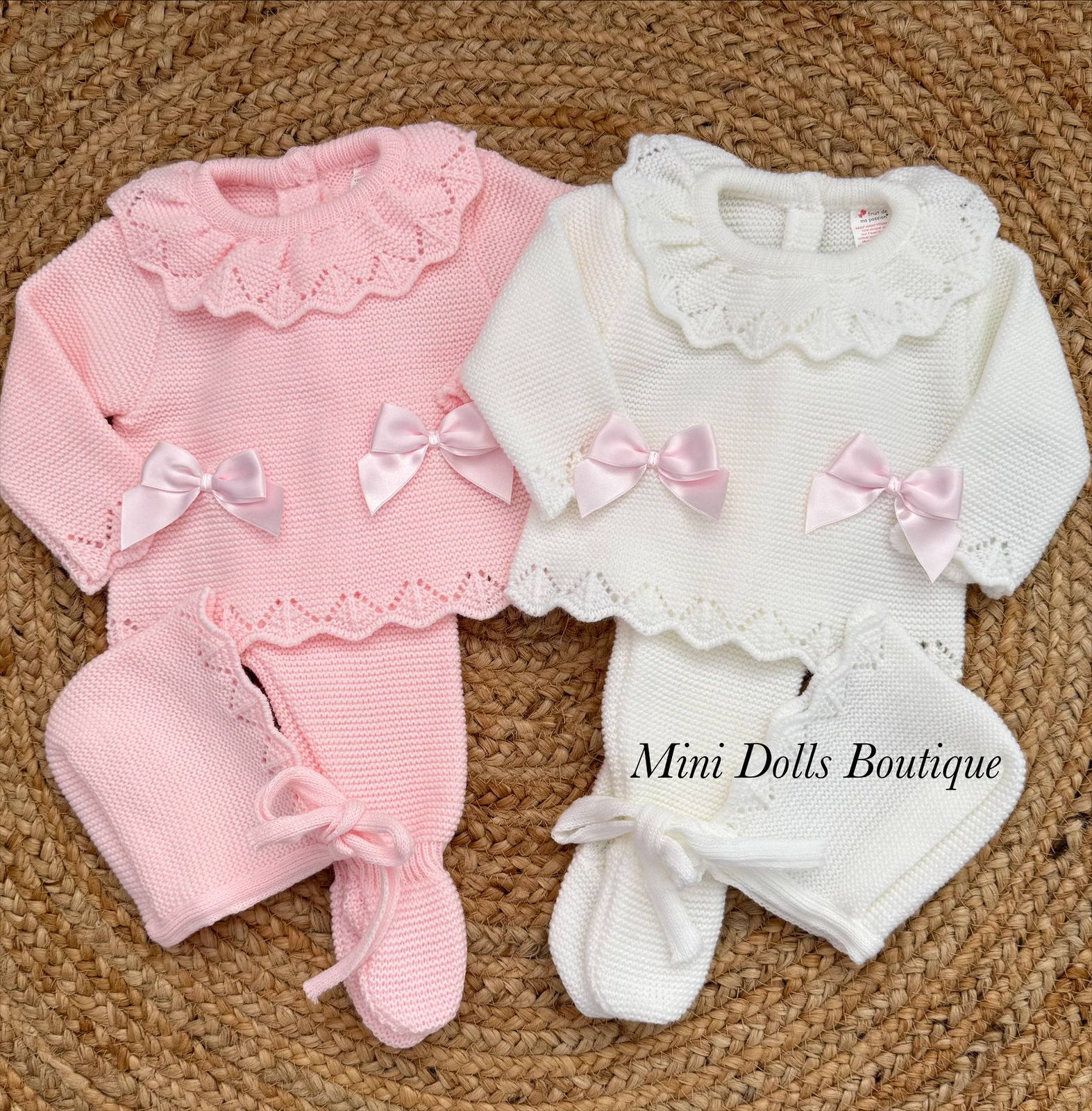 Bow Knitted 3 Piece 0-3m