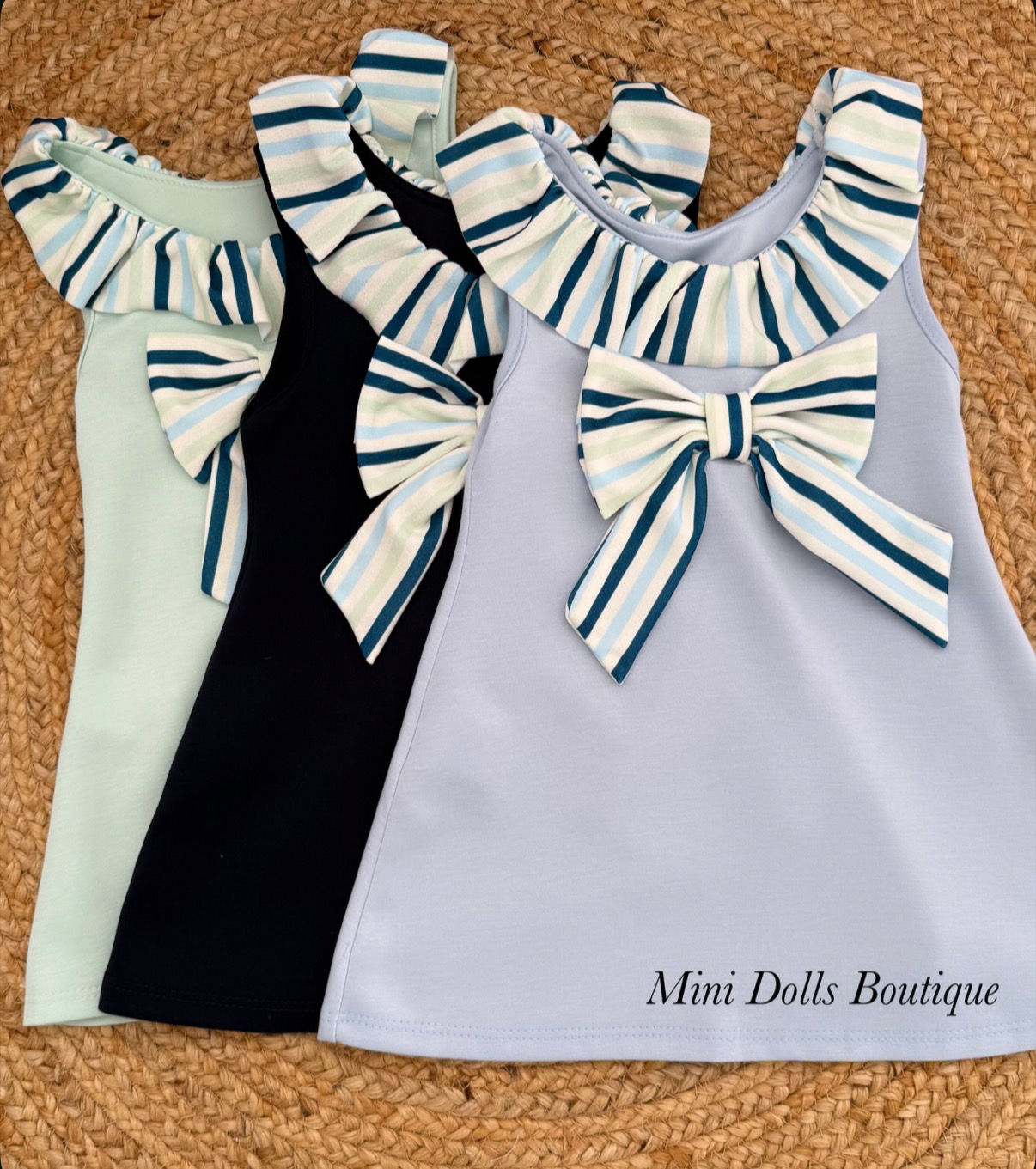 Stripe Collar Bow Dress