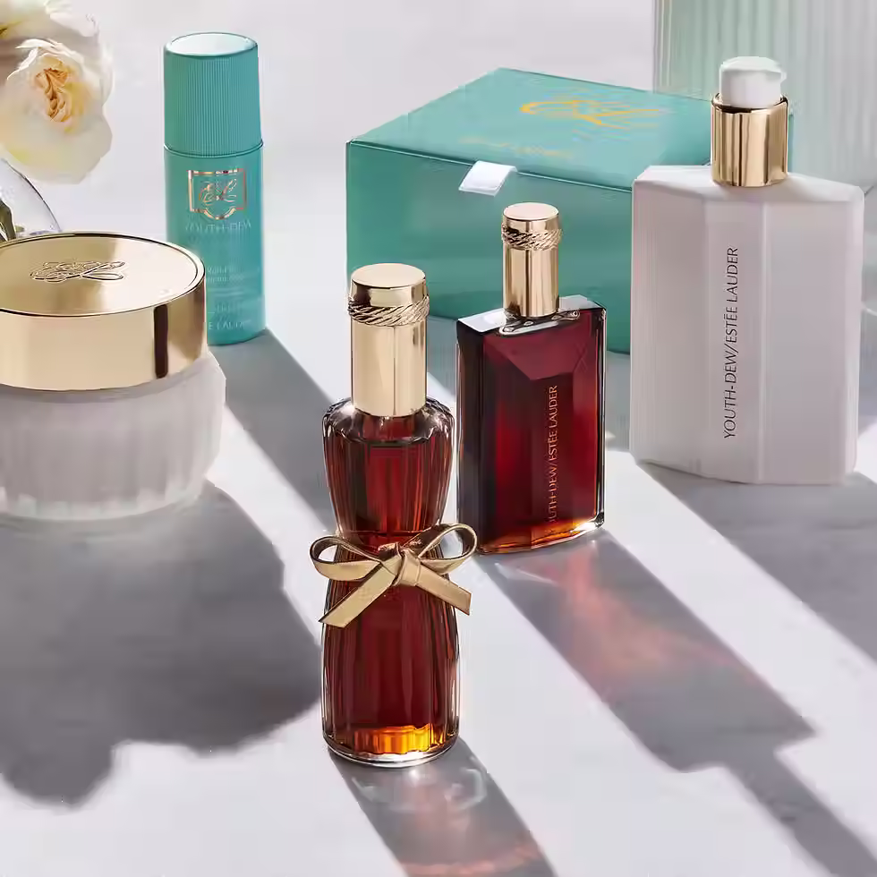 Elegant perfume bottles and jars