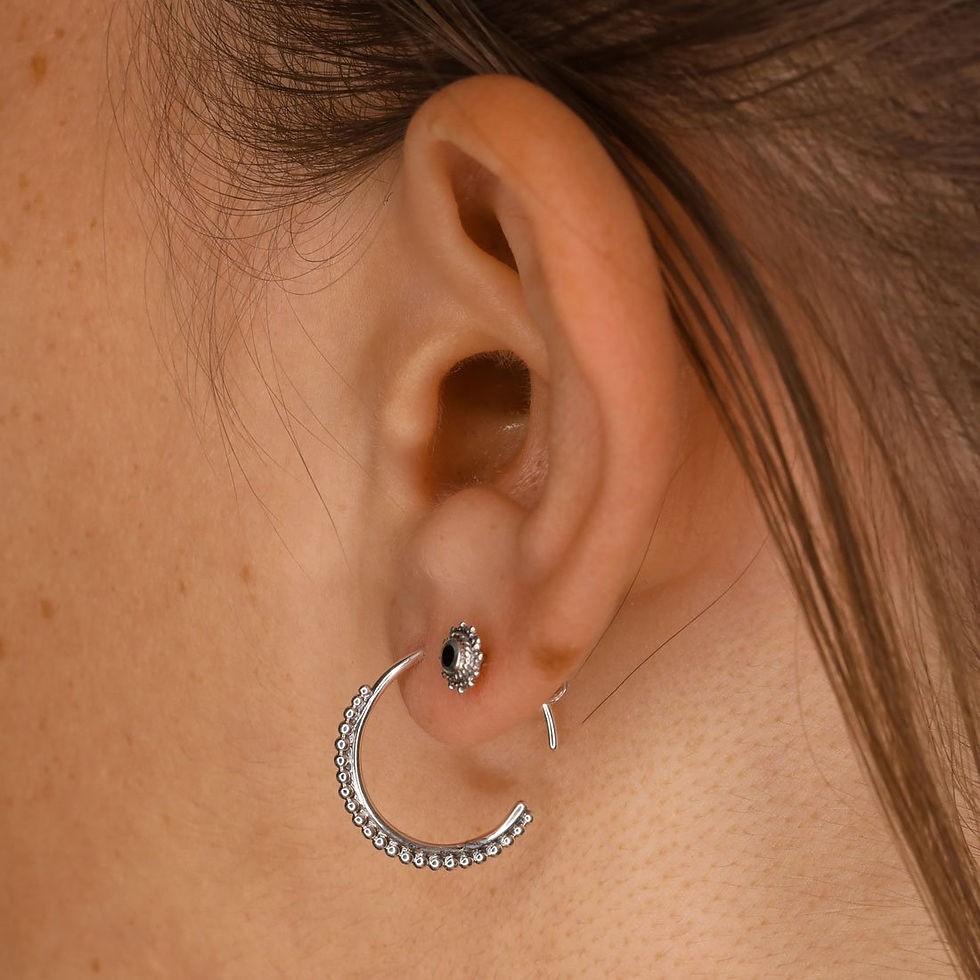 Thumbnail: Sterling Silver Motion Hoops