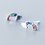 Thumbnail: Rainbow and Cloud Sparkling Diamond Sterling Silver Ear Studs - MOOII