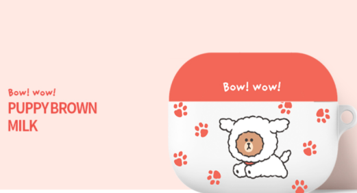 Thumbnail: Line Friends Puppy Brown WOW  Airpods Pro case