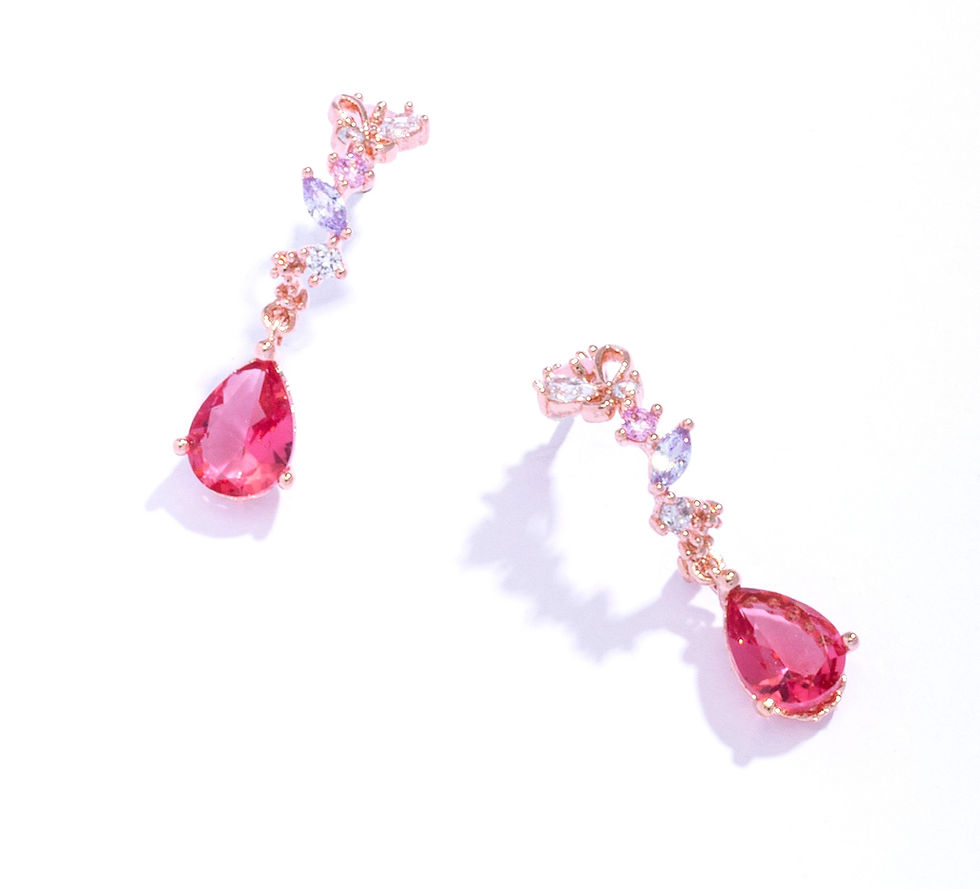 Thumbnail: Arc Earring with Crystal Tear Drops- MOOII