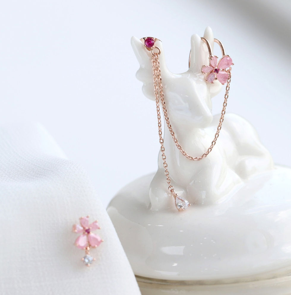 Thumbnail: Flower Cuff Chain Earring