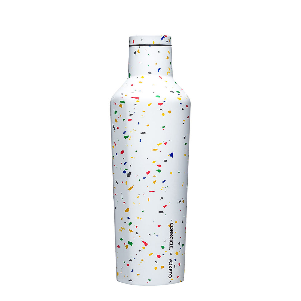 Thumbnail: Corkcicle Poketo Canteen 475ml - White Terrazzo Insulated Stainless Steel Bottle