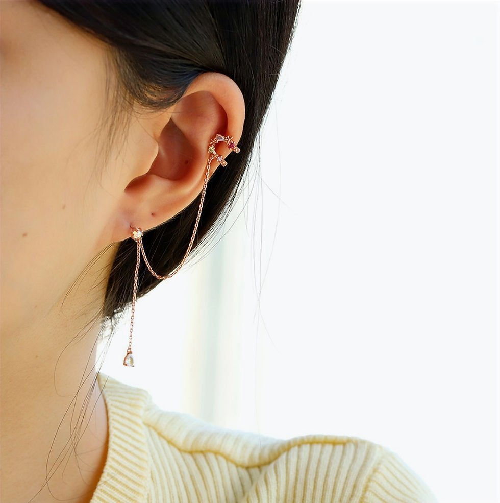 Thumbnail: Mini Garland and Ear Cuff Drop Earring