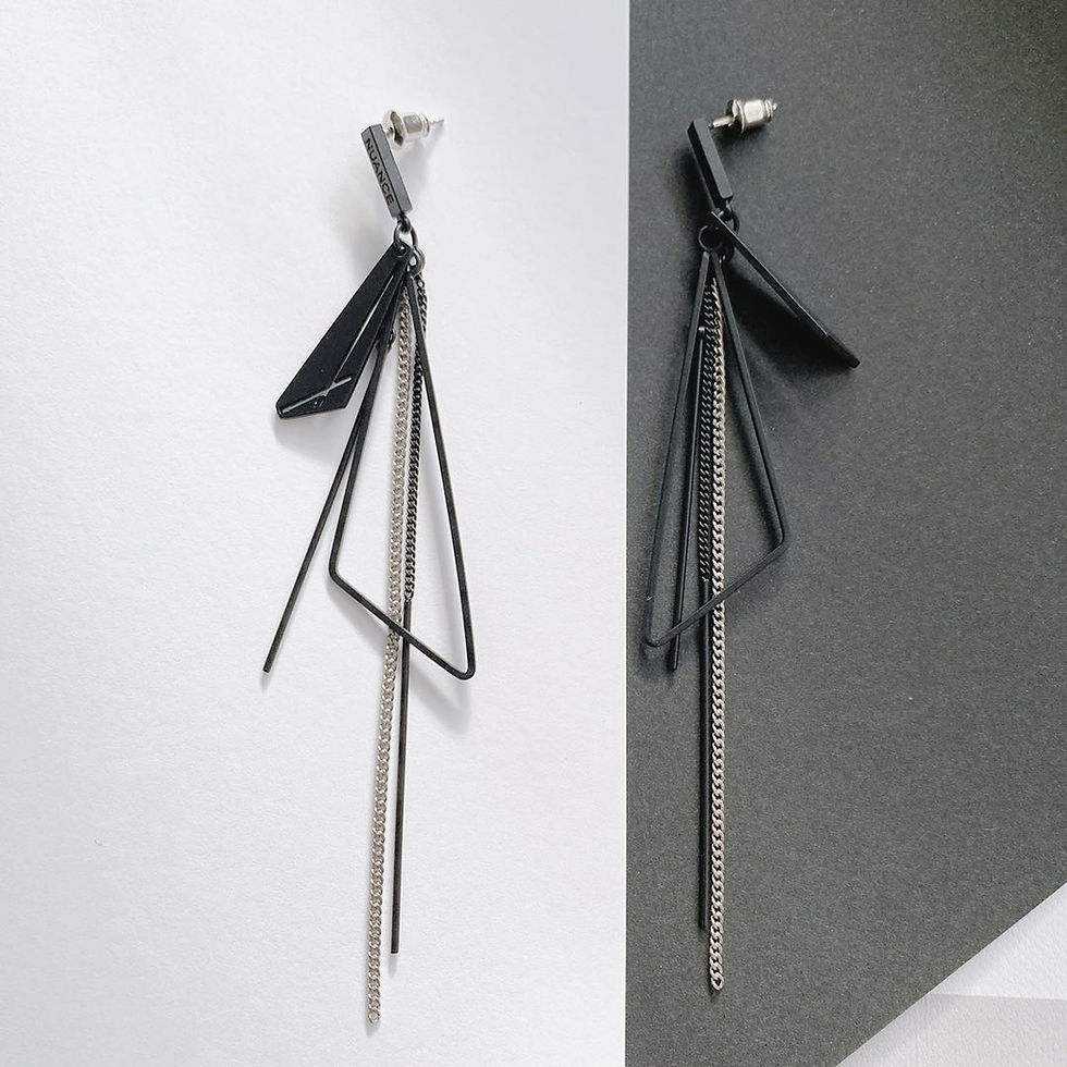 Thumbnail: MOOII Triangle and Tassel Earring
