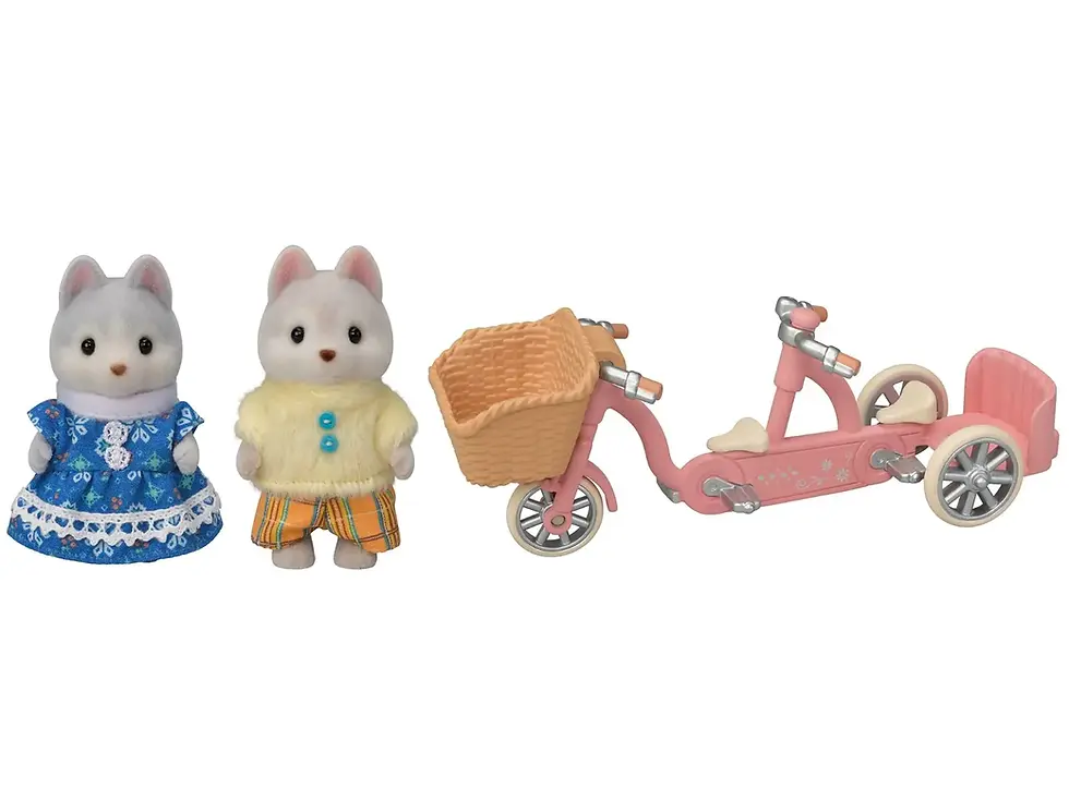 Thumbnail: Sylvanian Families - Tandem Cycling Set - Husky Sister & Brother