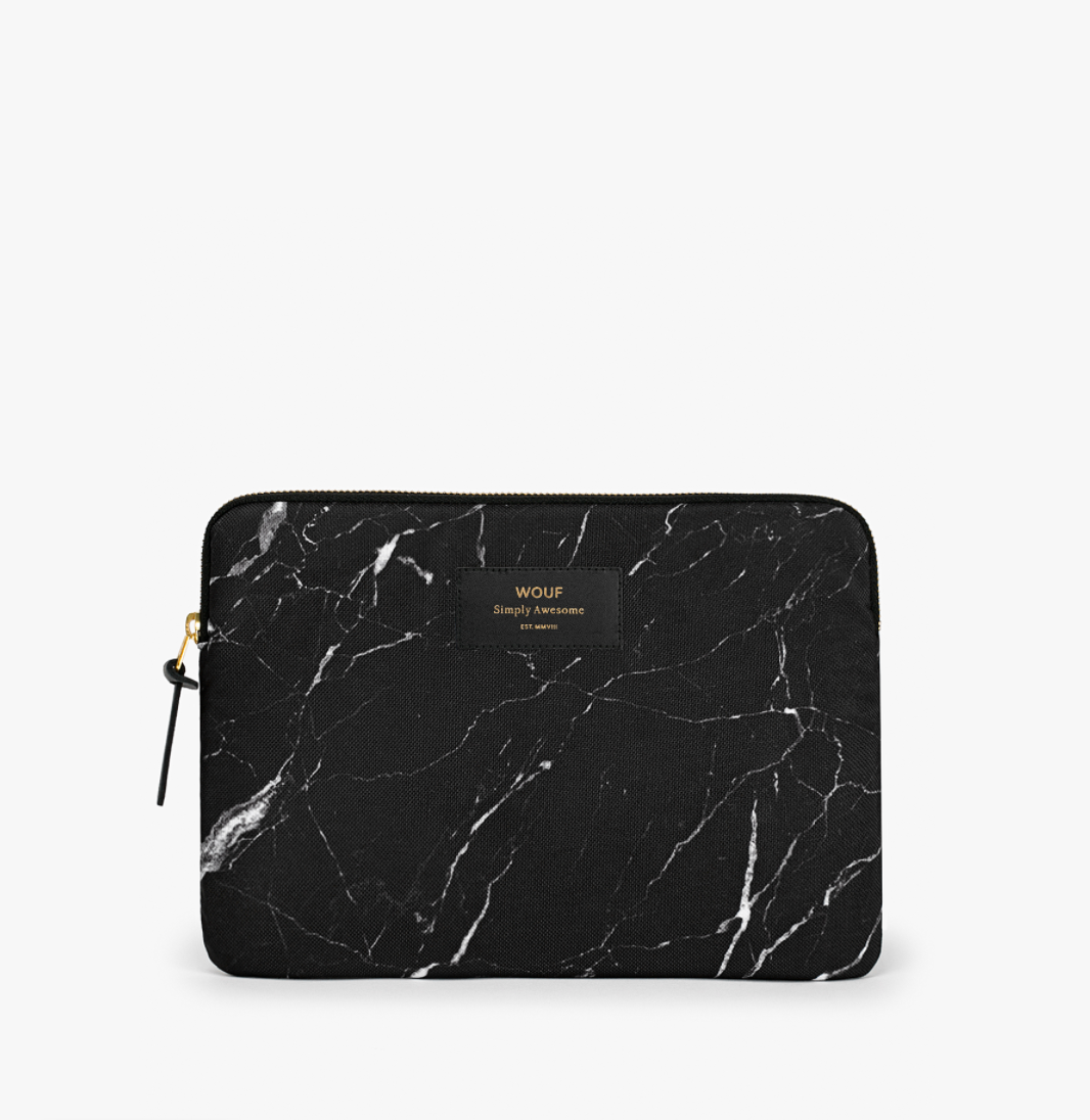 WOUF Ipad Sleeve Black Marble