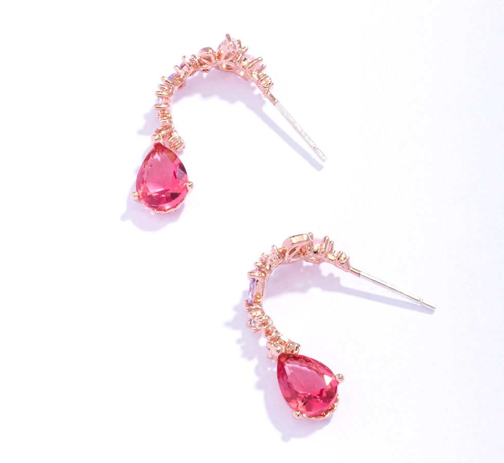 Thumbnail: Arc Earring with Crystal Tear Drops- MOOII