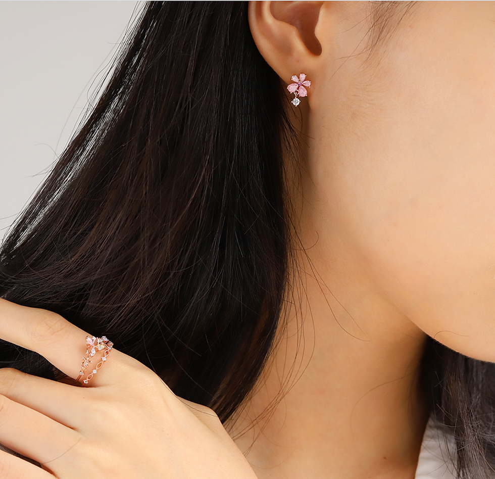 Thumbnail: Flower Cuff Chain Earring
