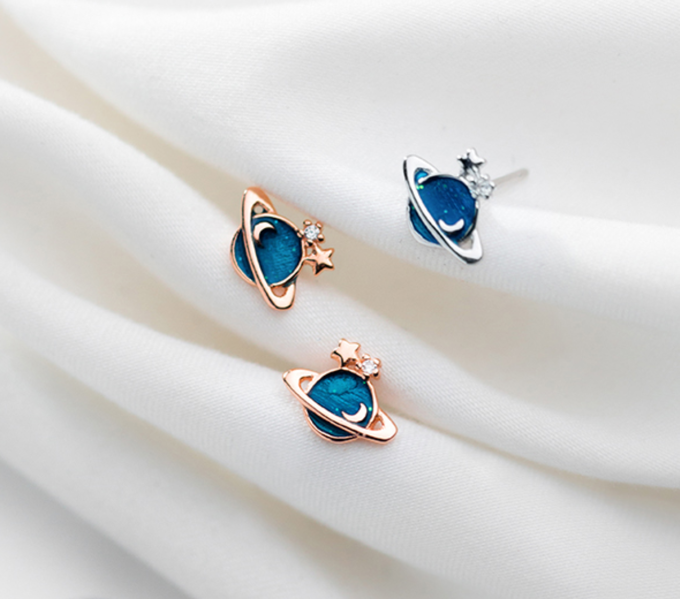 Planet Earth Sterling Silver Ear Studs