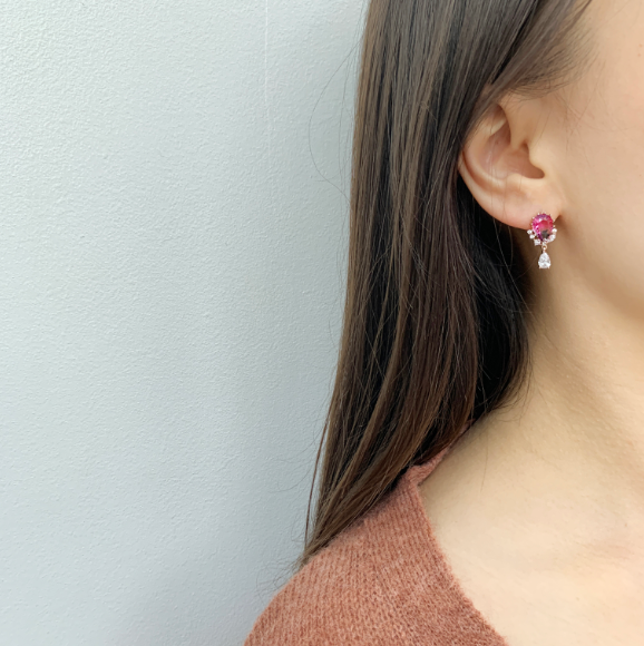 Thumbnail: Crystal Tear Drop Dangle Earring