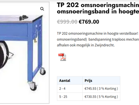 Fixpack omsnoeringsmachine voor veilig verpakken