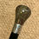 Thumbnail: Edwardian Gadget Walking Stick - Chalcedony Compass Top & Hallmarked 1904 Silver