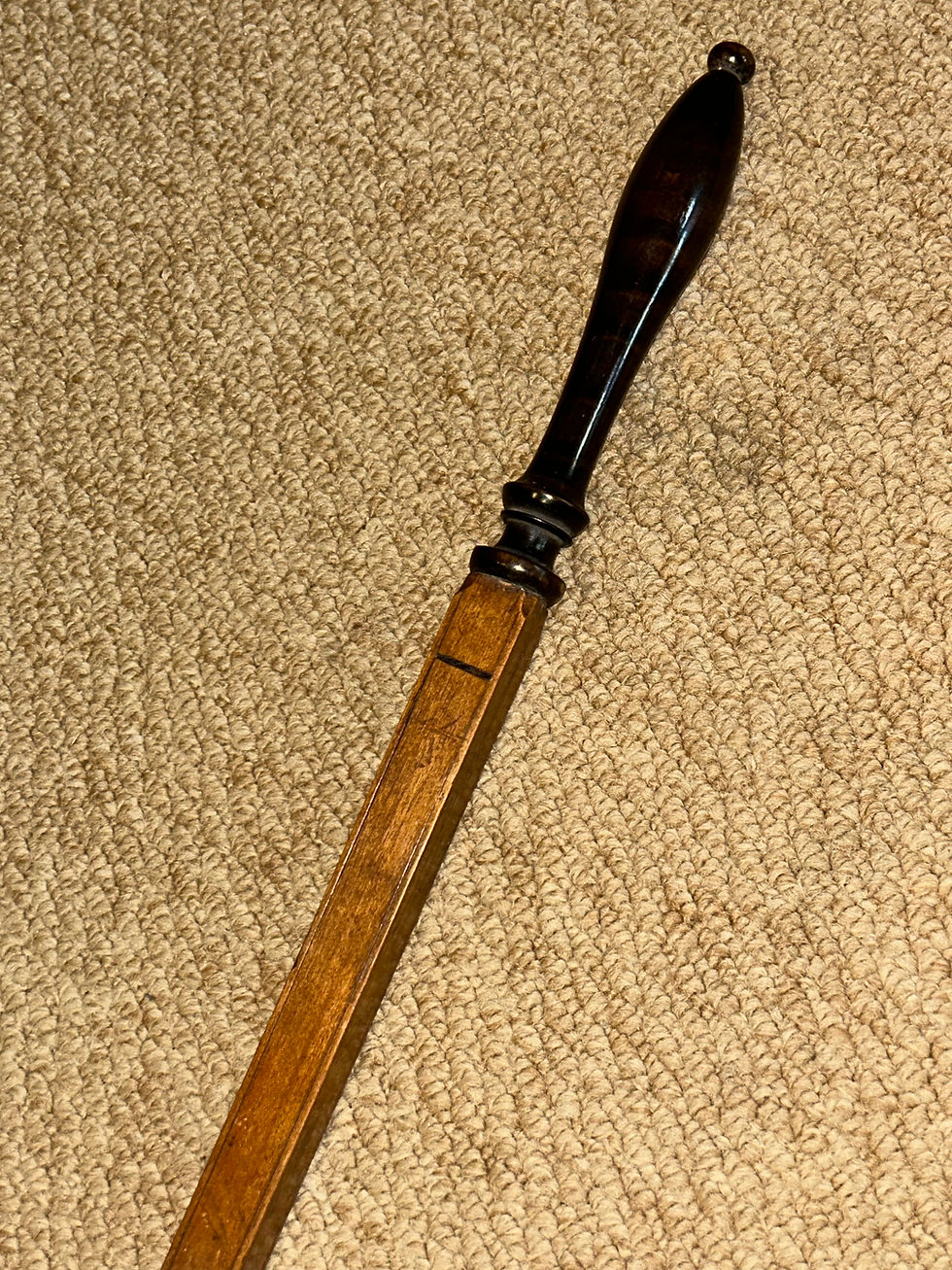 Thumbnail: Georgian Cloth Drapers Tailors Measuring Ell Wand Stick - 32.5" - S.Digge