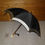 Thumbnail: Antique Black Canopy Umbrella W/Carved Bull Dog's Head Handle & Inset Glass Eyes