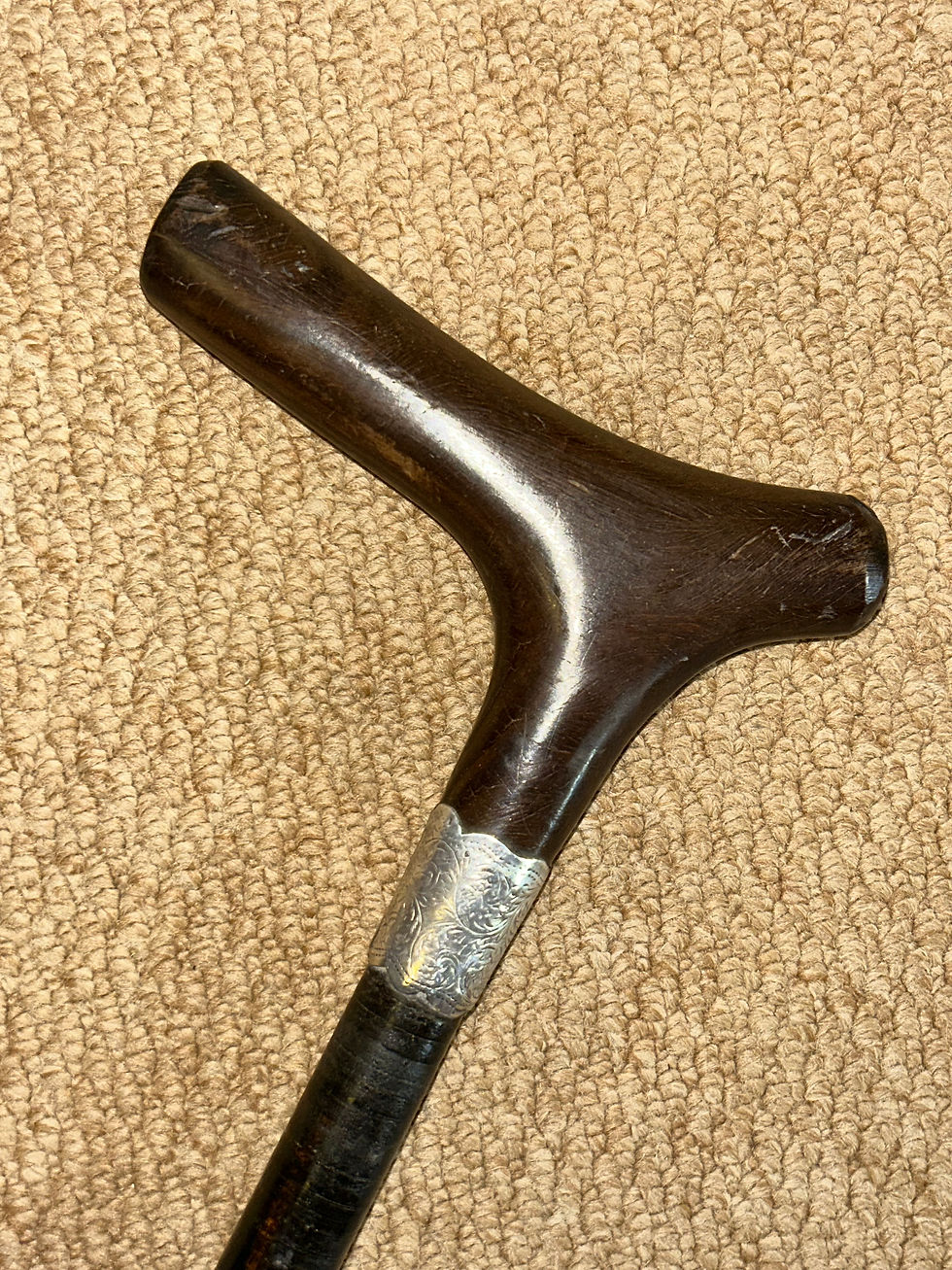 Thumbnail: Victorian Semi-Flexible Washer Stick - Hallmarked 1900 Silver Collar By J.Howell