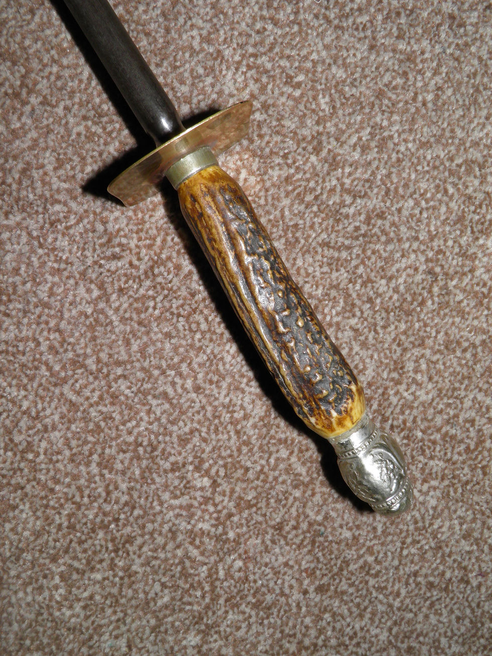 Thumbnail: Vintage Traditional Antler Topped "H.G.LONG & CO"  Knife / Blade Sharpener