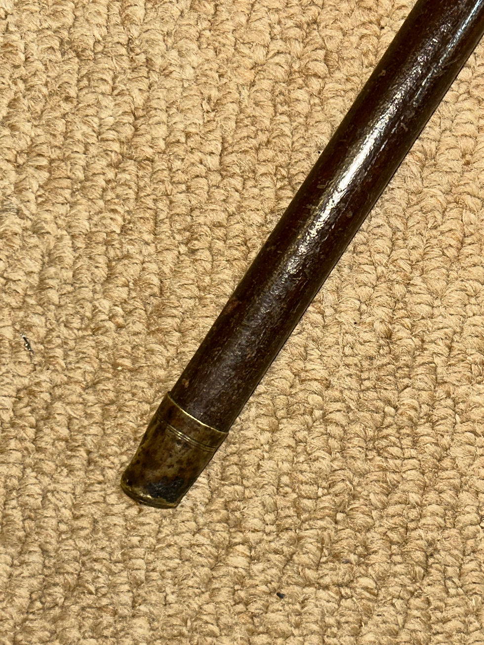 Thumbnail: Edwardian Walking Stick Cane Carved Pointer Dog Hallmarked 1904 Silver By Brigg