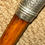 Thumbnail: Victorian Brigg Malacca Walking Stick Cane - Hallmarked 1890 Silver Dimpled Top