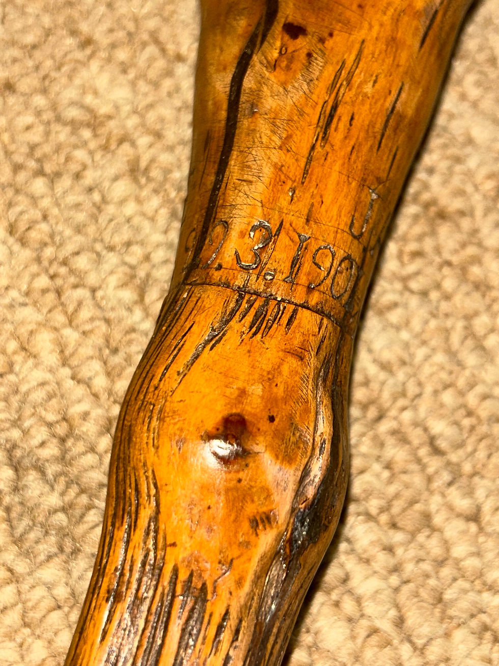 Thumbnail: Boar War POW Gadget Walking Stick - St.Helena 1901 Hand-Carved Cig Holder Fist