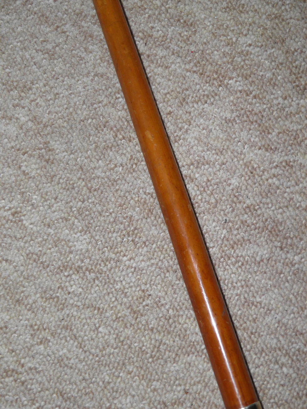 Thumbnail: Antique HM 1920 Silver Gents Malacca Cane Hunt Whip & Leather Lash 'To E.Colyer'