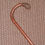 Thumbnail: Antique Brass Stud Crook Handle Rustic Bamboo Walking Stick 90cm