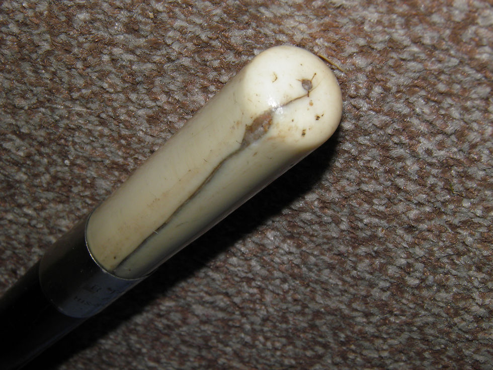 Thumbnail: Edwardian Silver Ebony Walking Stick 'To R.TRedwell From Charlie'