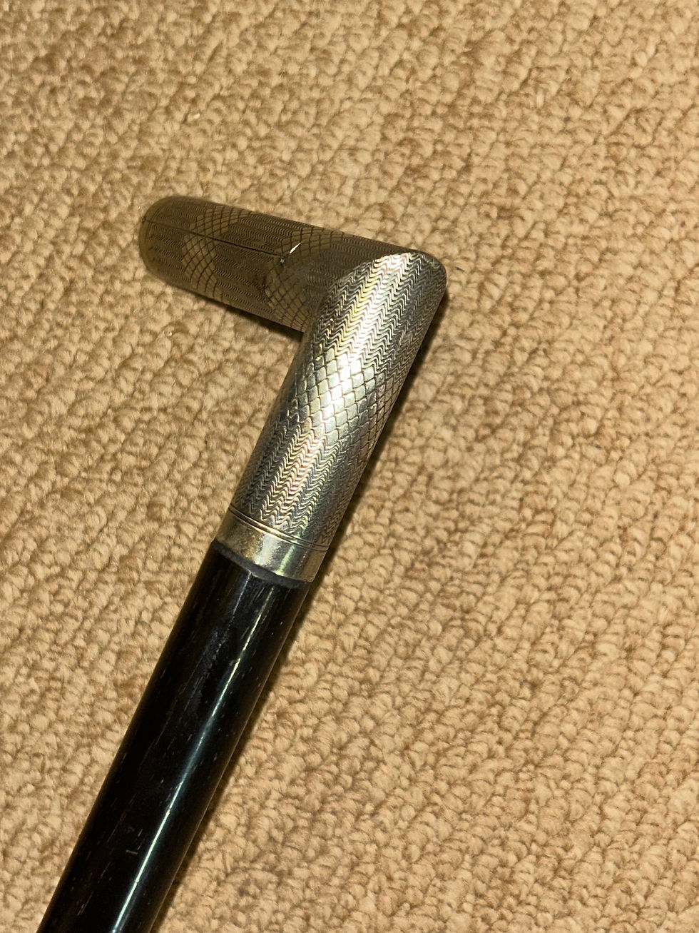 Thumbnail: Antique Gadget Walking Stick Cane - Vesta Case & Match Striker Art Deco Handle