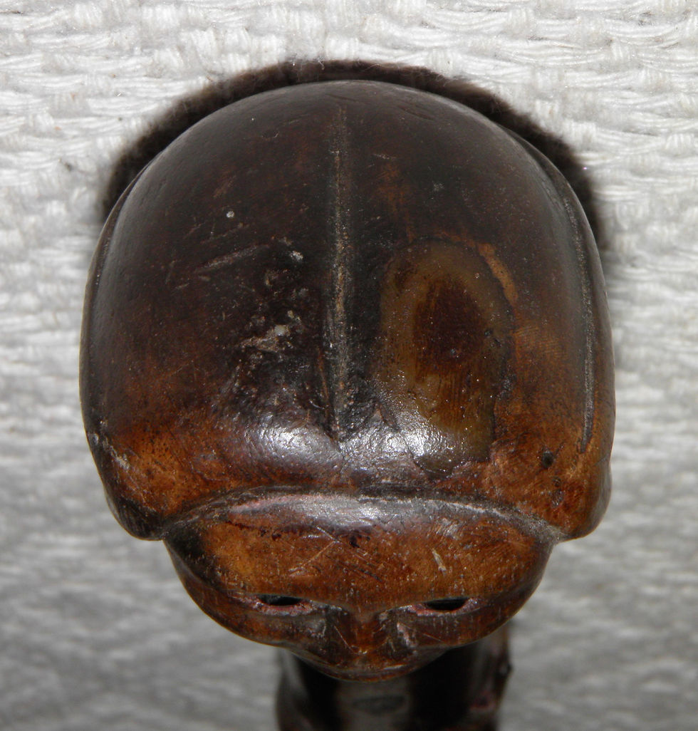 Thumbnail: Antique Walking Stick / Cane Hand Carved Lady's Head Shaft With Carved Snakes