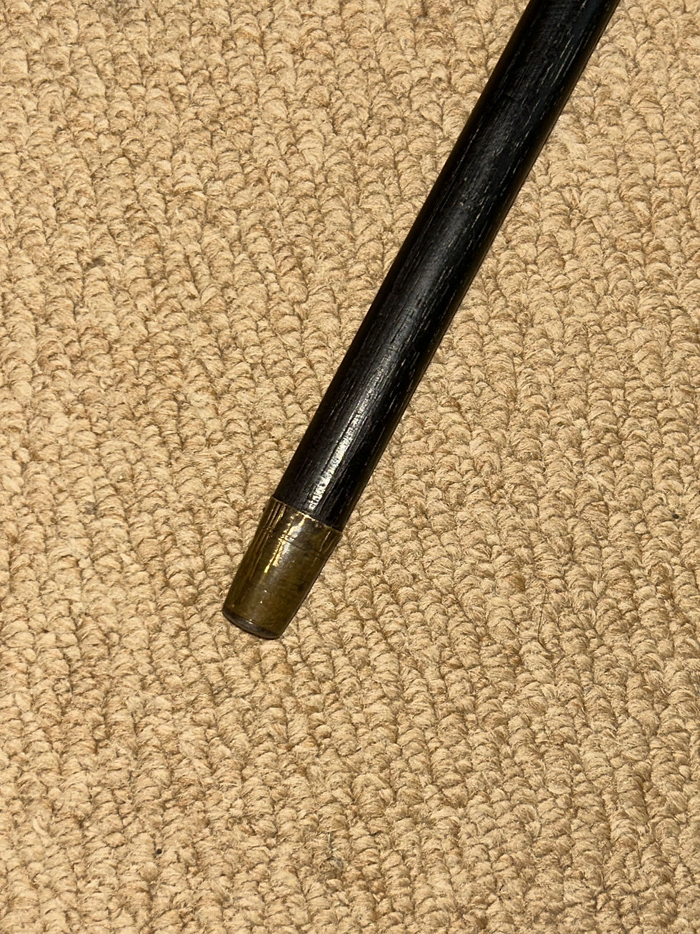 Thumbnail: Antique Walking Stick Cane - Crook Handle & Hallmarked 1924 Silver Furnishings