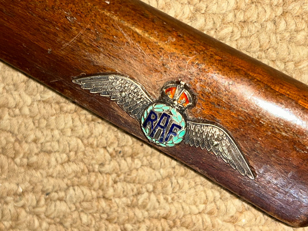 Thumbnail: WW2 Military Aeroplane Propeller Walking Stick Royal Air Force RAF Enamel Emblem