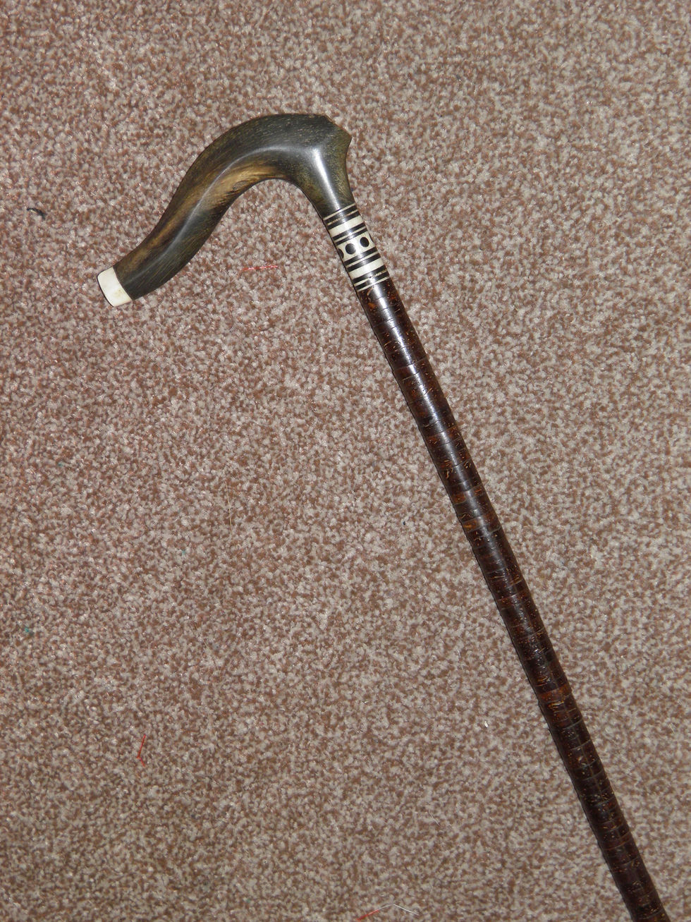 Antique Dress Cane From Complete Horn And Bone Washers With Horn Handle