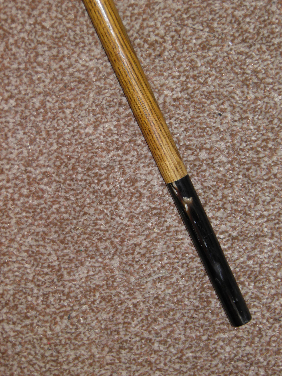 Thumbnail: Edwardian Silver Oak Wood Sturdy Walking Stick With Synthetic Tear Drop Handle