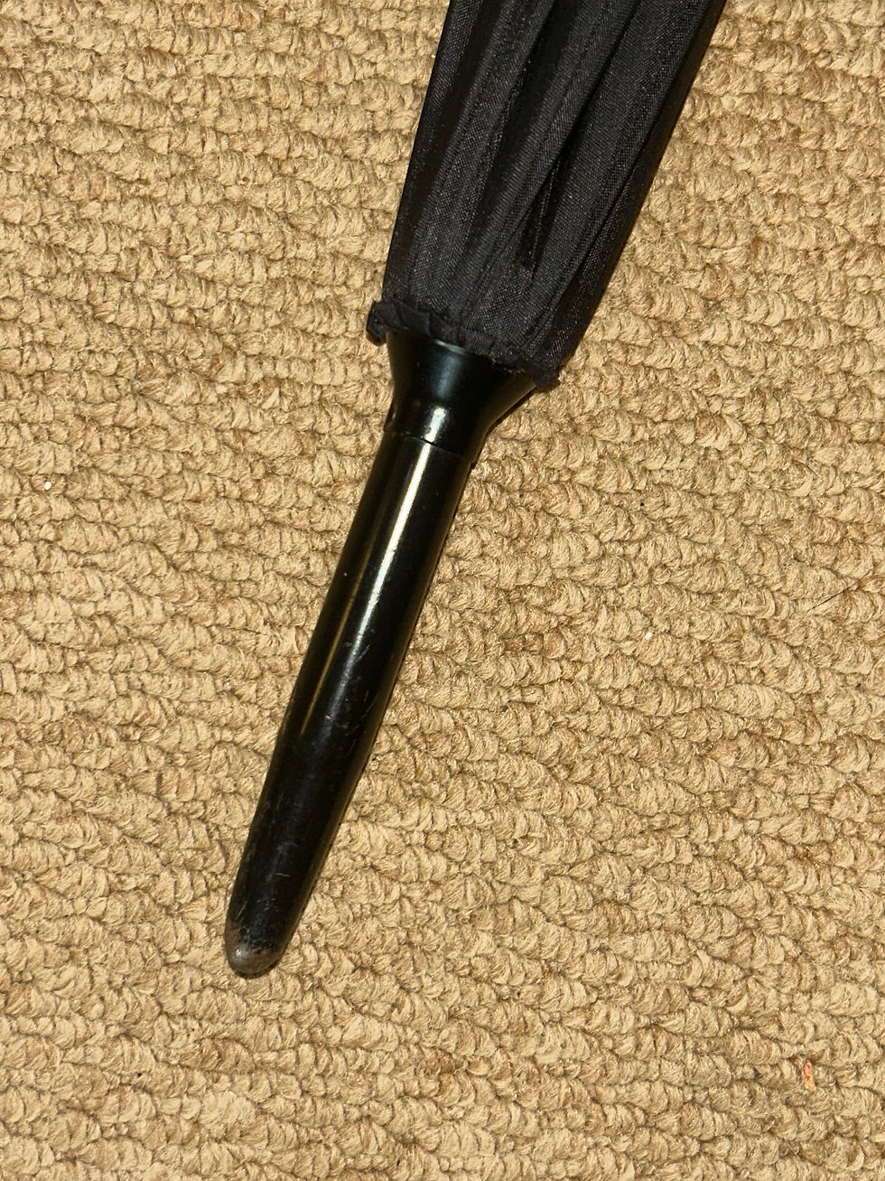 Thumbnail: Vintage Gents Black Classic Car Jaguar Umbrella - Crook Handle By Swaine Brigg