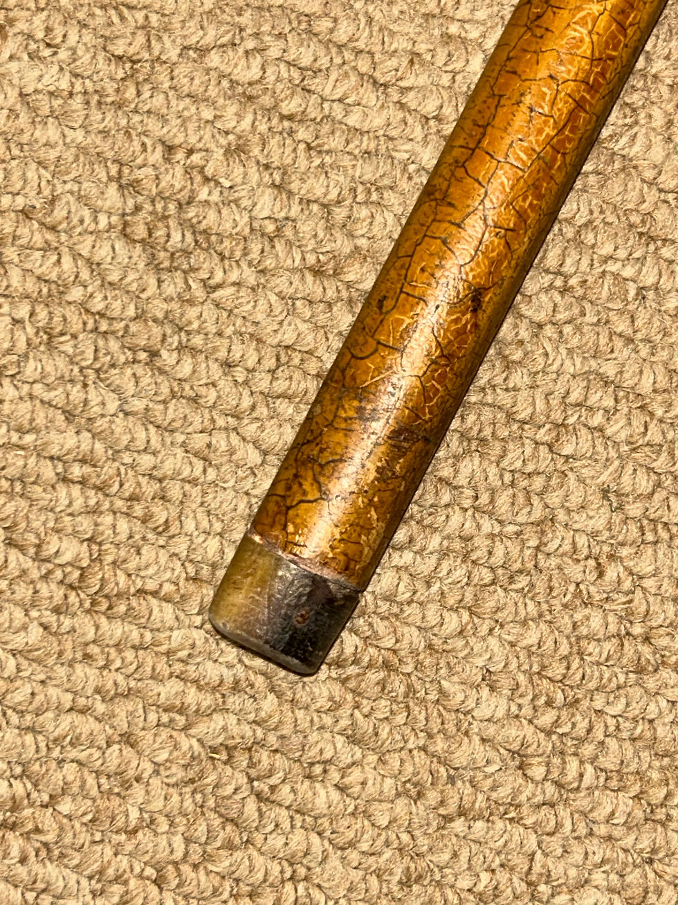 Thumbnail: Antique Malacca Walking Stick Cane - Crook Handle & 1932 Silver Furnishings