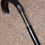 Thumbnail: Antique Gents Hand Carved Bovine Horn Crook Topped Ebonised Walking Stick - 88cm
