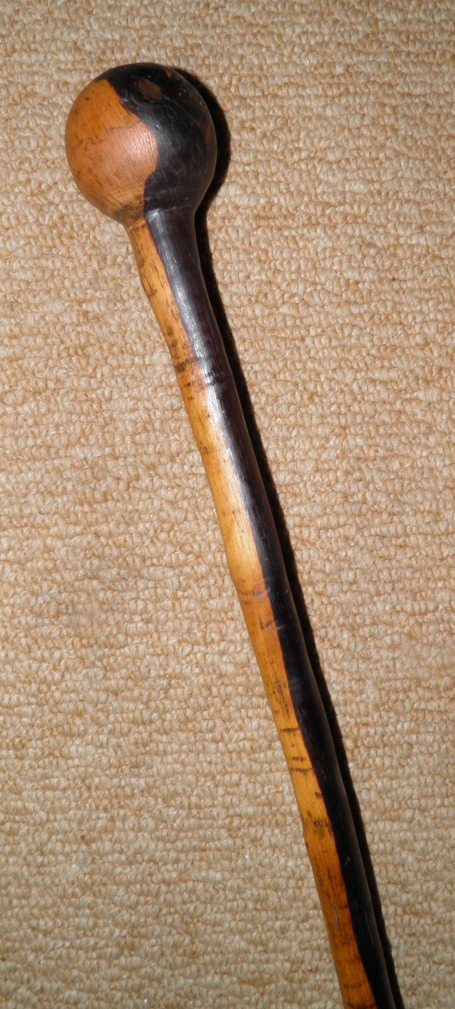 Antique Hardwood South African Zulu Khoisan Tribal Knobkerrie / Walking Stick