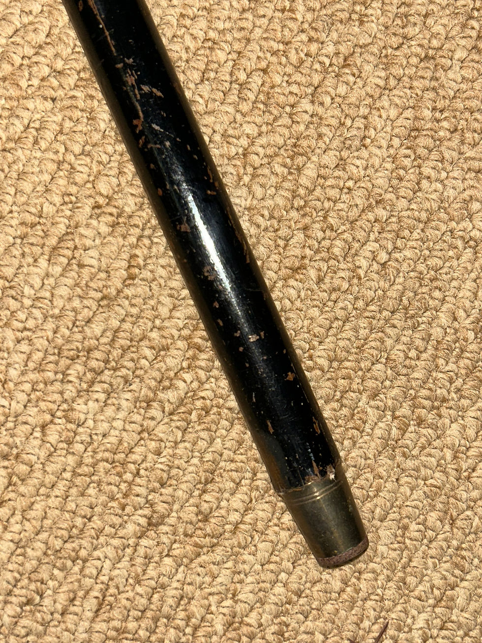 Thumbnail: WW2 Military Walking Stick / Drill Cane - RAF Royal Air Force Nickel Silver Top