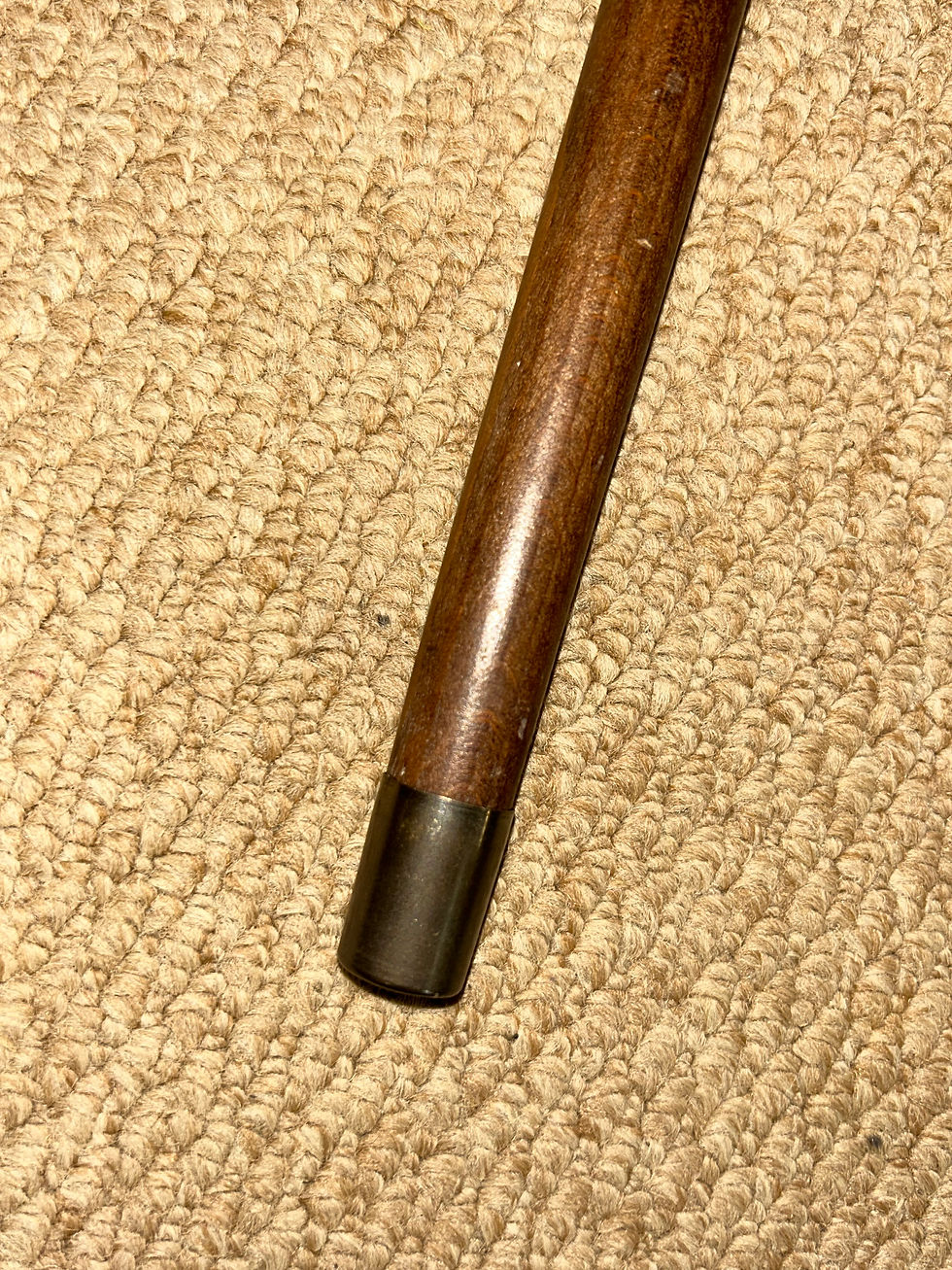 Thumbnail: Vintage Oak Walking Stick Cane - Silver Plated Intricate Elephant Head Top