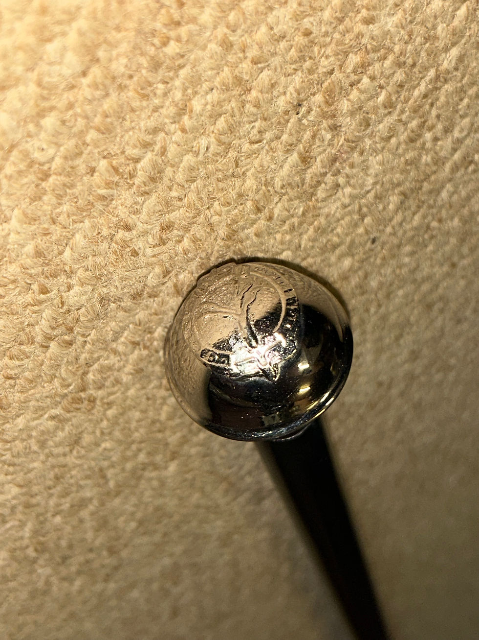 Thumbnail: Vintage Military Swagger Stick - Welsh Guards Chrome Ball Top