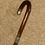 Thumbnail: Antique Walking Stick Cane - Crook & Hallmarked 1928 Silver Collar & Crown