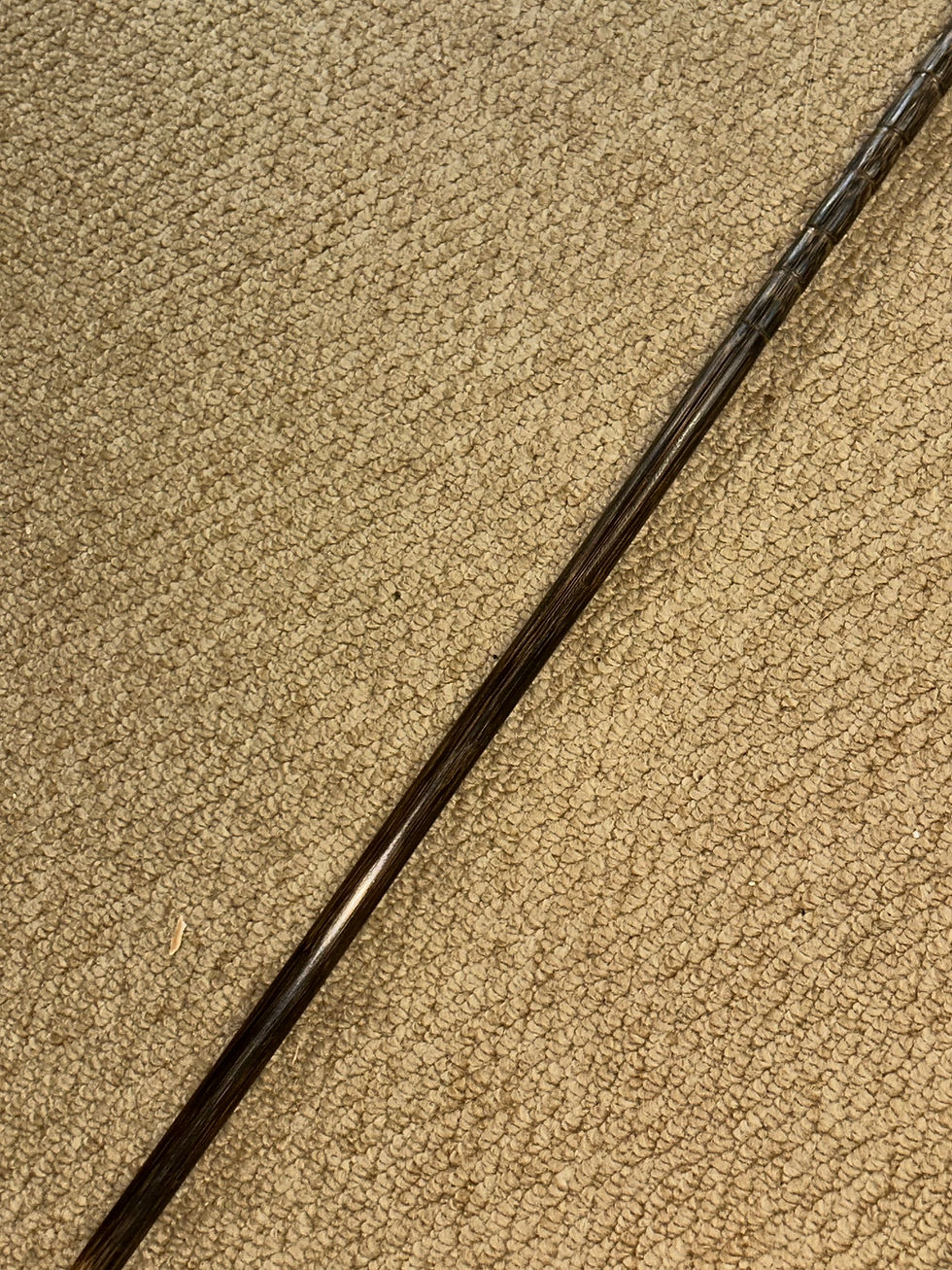 Thumbnail: Antique British Swagger Stick With Silver Top - Chigwell School OTC Crest