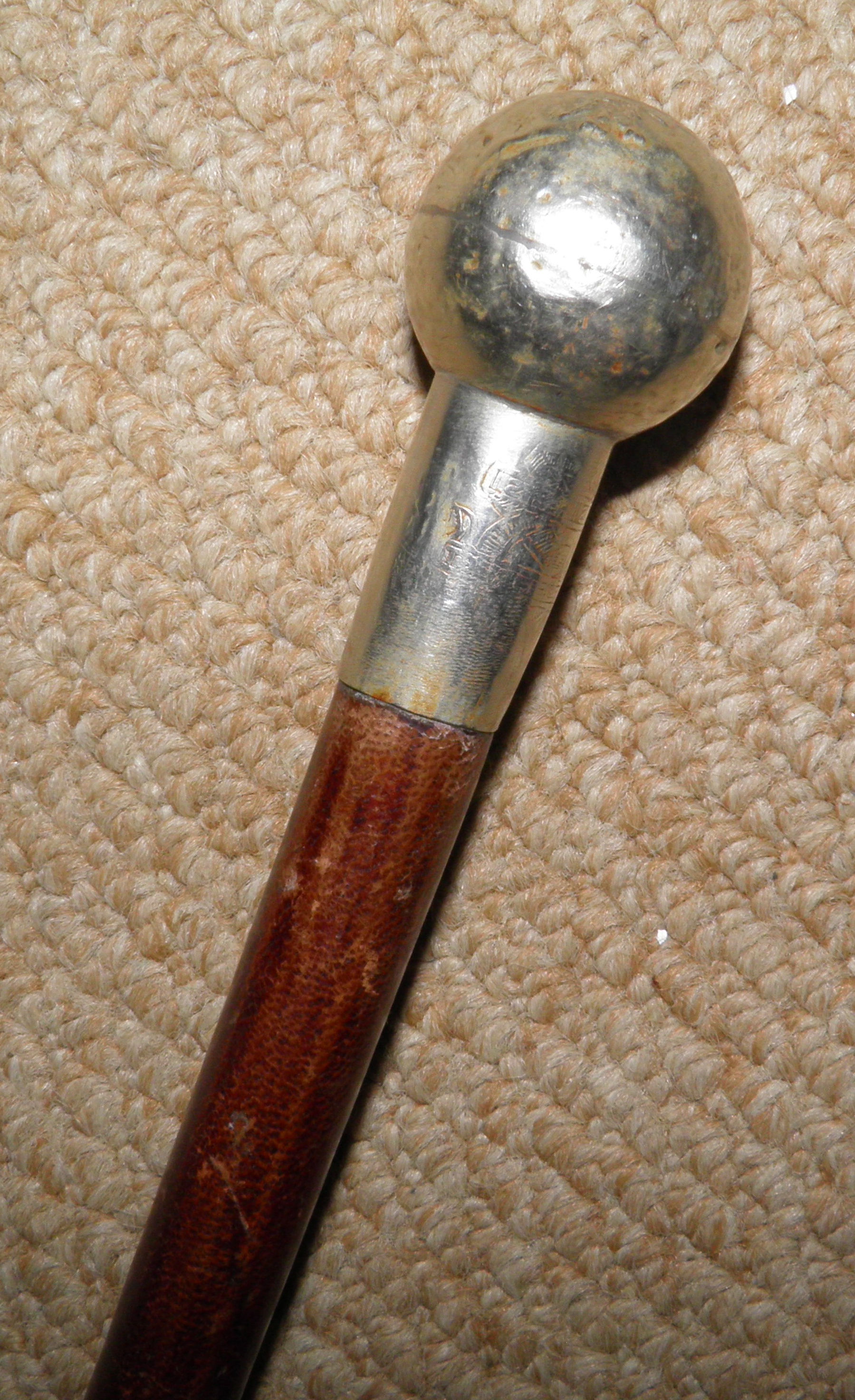 Antique British Military Whip / Crop - Silver Top 14th West Yorkshire Sikh Regt.