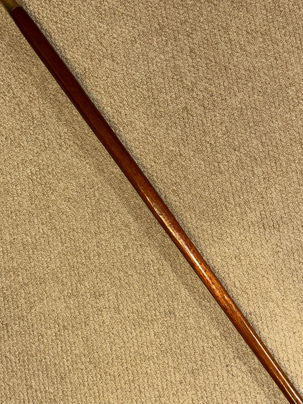 Thumbnail: Vintage Military Drill Walking Cane - Queen's Royal Regiment & Brass Furnishings