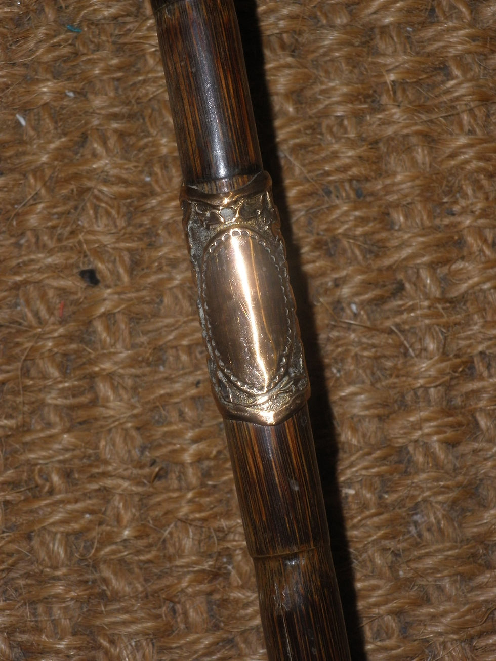 Thumbnail: Antique Petite Ladies Rosewood Gold Plate Dress Cane 78.5cm
