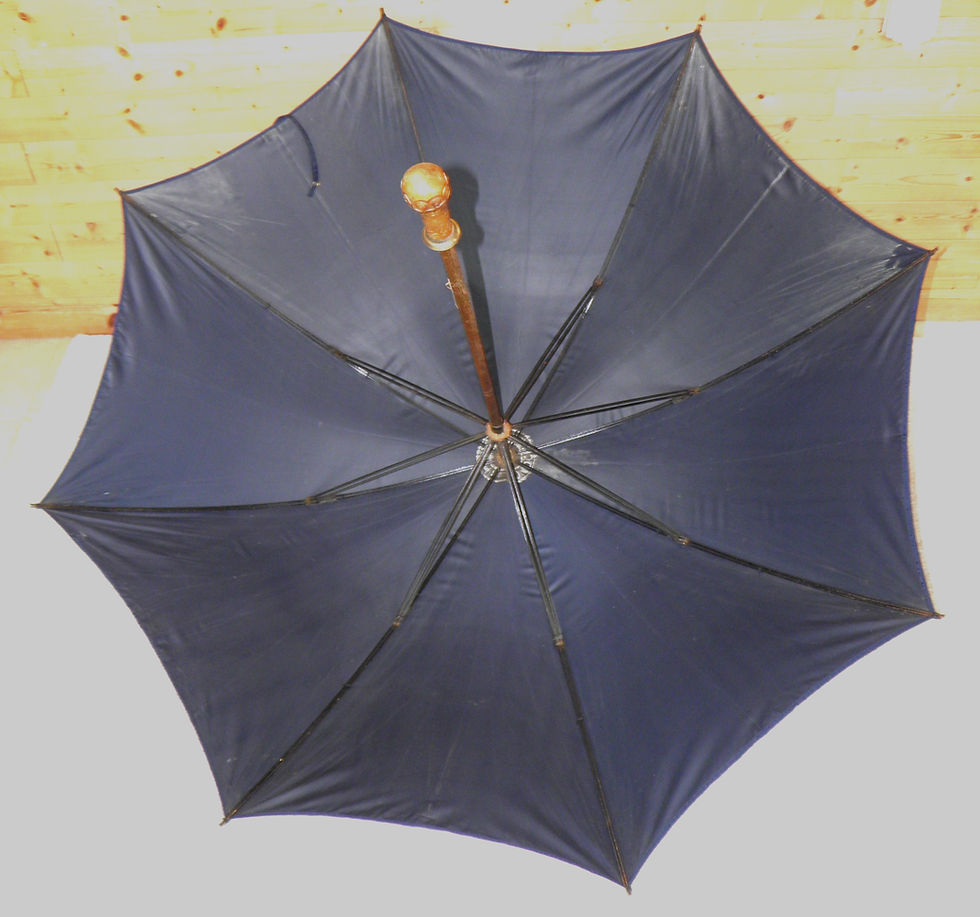 Thumbnail: Antique Large Navy Carriage / Stagecoach Horse Driving Umbrella - 98cm Tall