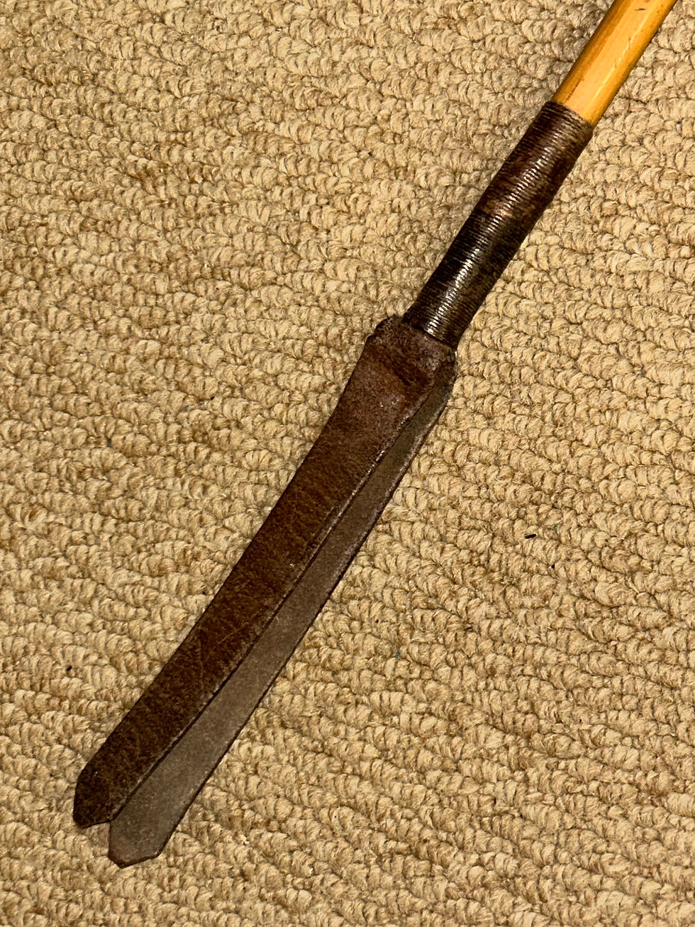 Thumbnail: Antique Show Cane Riding Whip - Cladded Brown Pigskin Leather Coppice Handle