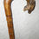 Thumbnail: Antique Fruit Wood Walking Stick / Cane - Hand Carved Shaft & Dragon Head Crook